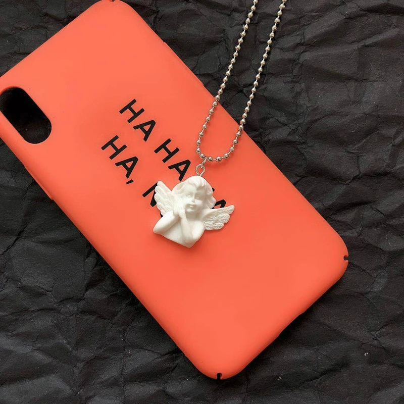 Ожерелье с подвеской в виде ангела длинное колье из нержавеющей стали Купидоном