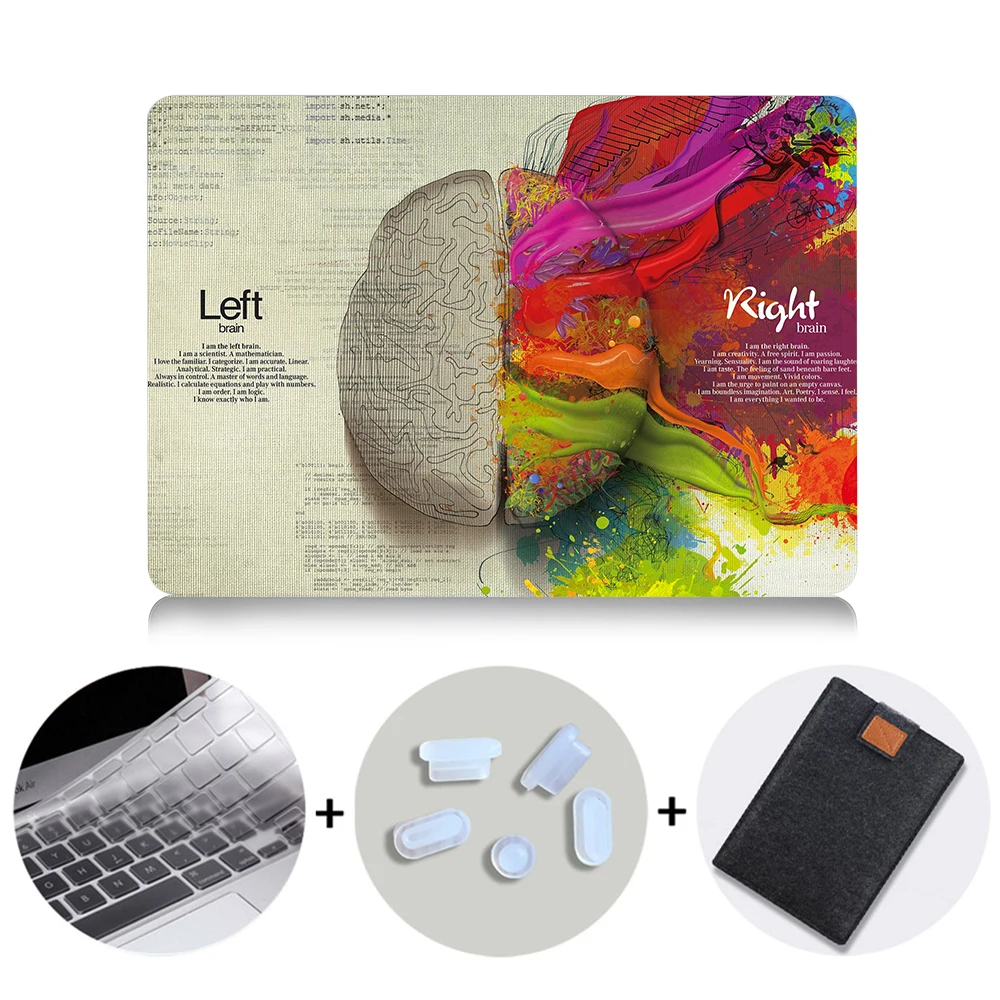 Чехол MTT Brain для Macbook Air Pro retina 11, 12, 13, 15 дюймов с сенсорной панелью, Жесткий Чехол 13,3 '', чехол для ноутбука+ чехол для клавиатуры - Цвет: MB05
