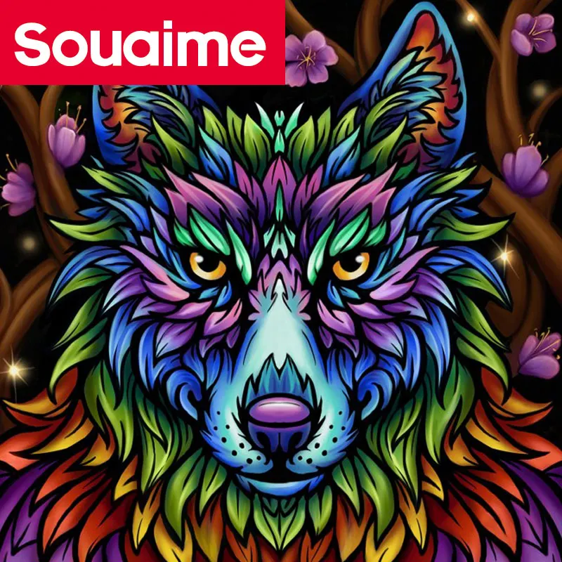 Полная квадратная дрель 5D алмазная вышивка животное волк Тигр Алмазная картина