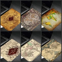 yzuoan high quality small size world map gamer mouse pad keyboard player laptop gaming pc desk mat rubber mats animation pad