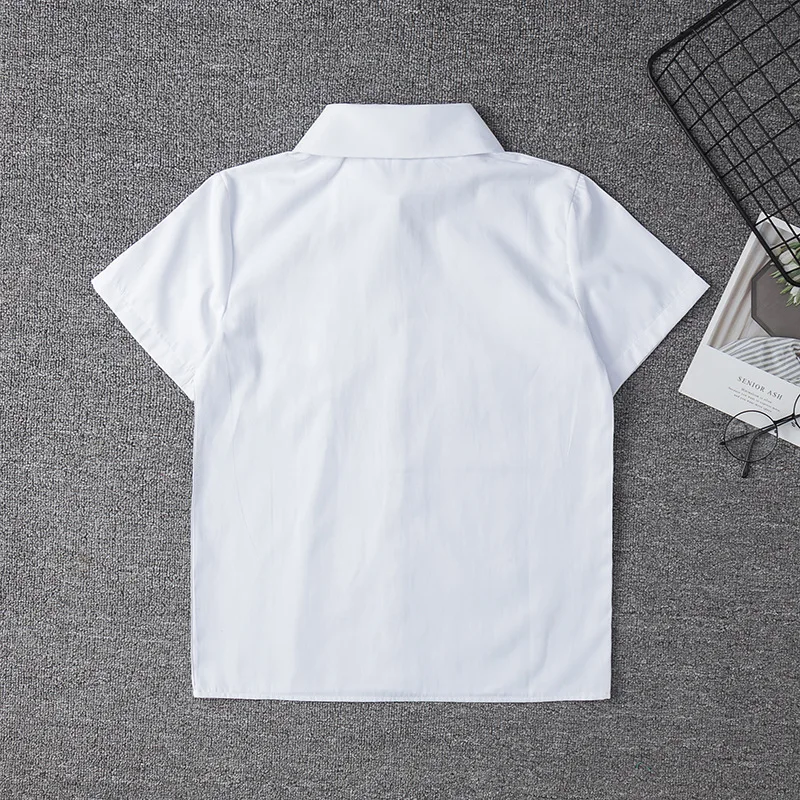 Школьная форма для мальчиков белая рубашка с короткими рукавами мужчин и женщин