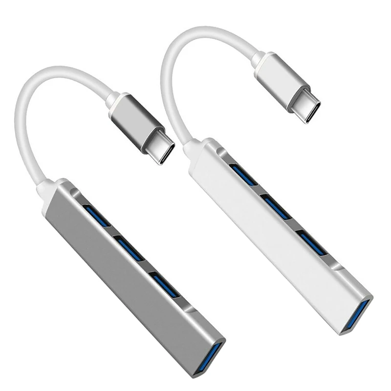 

USB-концентратор 4-в-1 типа C, алюминиевый адаптер концентратора с USB3.0X1 + порты USB2.0X3 для Air/Pro 2017/2018 XPS