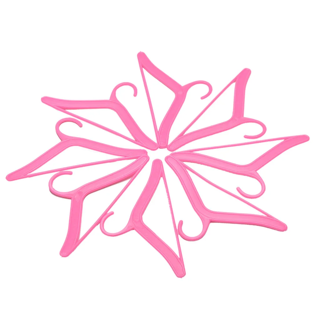 

20 Pcs Pink Hangers Dress Clothes Accessories For Doll Pretend Play Girls' Gifts Dolls Accessories