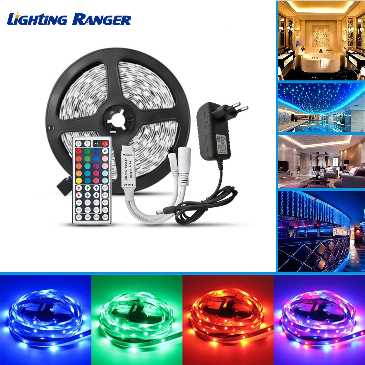 5 м 10 15 20 Светодиодная лента светильник s 5050 2835RGB гибкая 12 В Дистанционное