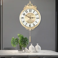 european style wall clock luxury living room pure copper clocks personality creative peacock reloj de pared home decor eb5wc