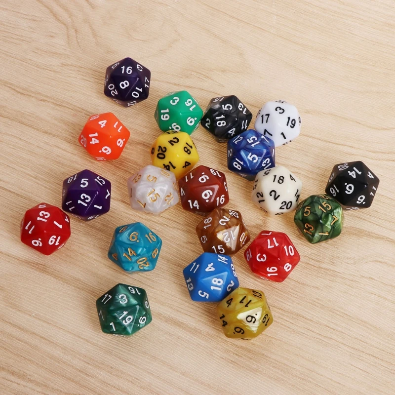 

20pcs Multicolor Acrylic Cube Dice Beads multiaspect Portable Table Games Toy