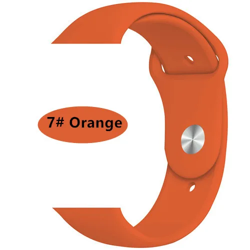 orange 7 Новые спортивные силиконовые часы для apple watch band 4 44 мм 40 мм(iwatch 5) apple watch 3 2 1 42 мм 38 мм аксессуары для наручных браслетов - Цвет ремешка: orange 7