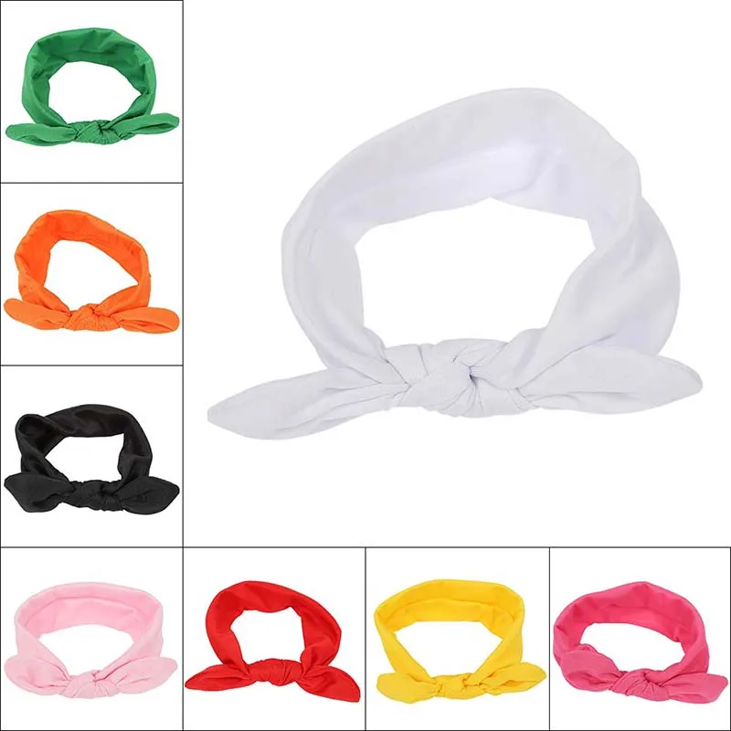 8 шт./лот Повязка на голову для новорожденных Летняя однотонная повязка маленьких