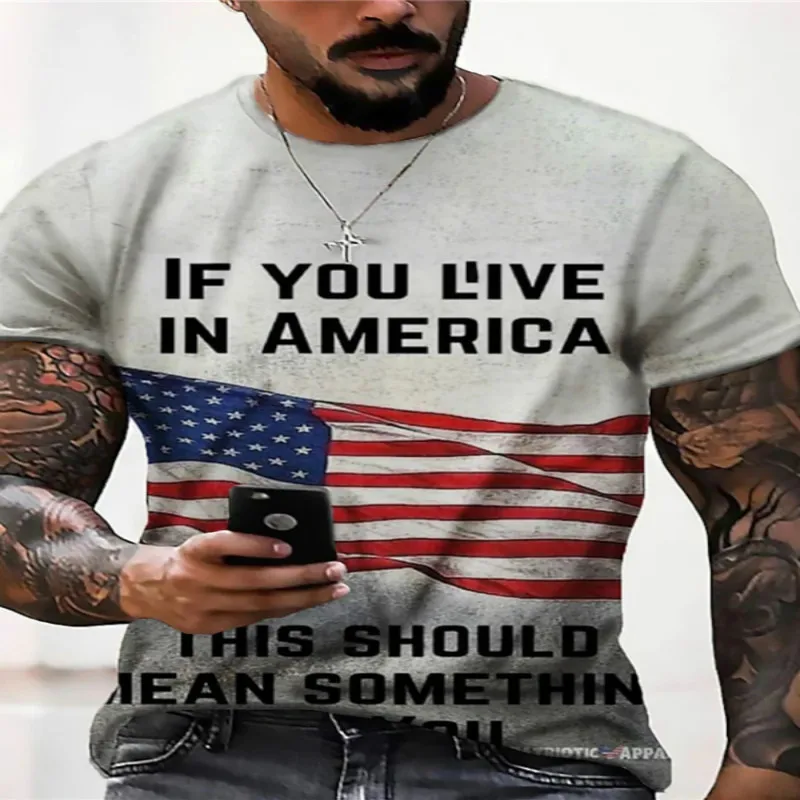 Мужская футболка с 3D-принтом американская модель Повседневная модная новинка 2021