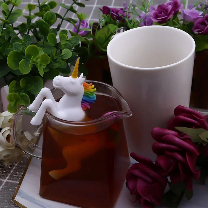 

Food-Grade Safe Silicone Tea Strainer Heat-Resistant Silicone Tea Leaf Infuser Filter Creative Cute Unicorn Shape Tea Strainer