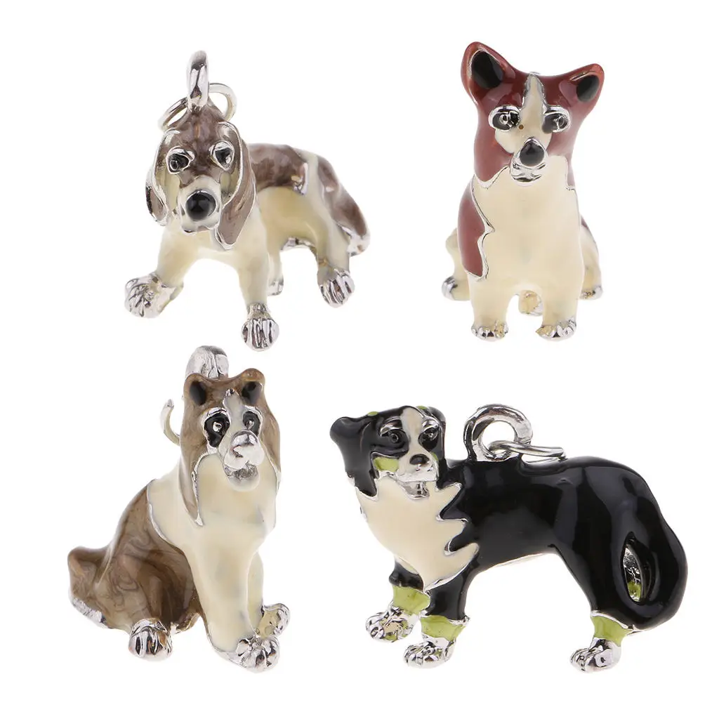 

1 Pack Love Pets Enamel Alloy Puppy Necklace Dog Animal Pendant Women Men Jewelry Findings 2.4 x 2 cm