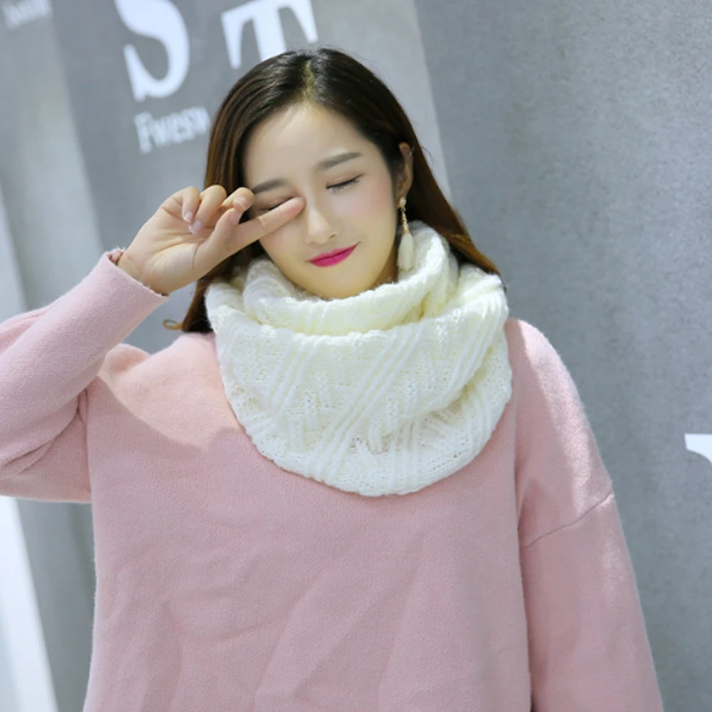 Женский зимний шарф Helisopus теплый вязаный с круглым вырезом зима 2020|Женские шарфы|