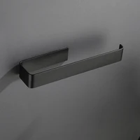 aluminum bathroom accessories towel ring black towel bar free punch 3m tape clothes holder fabric rack for kitchen