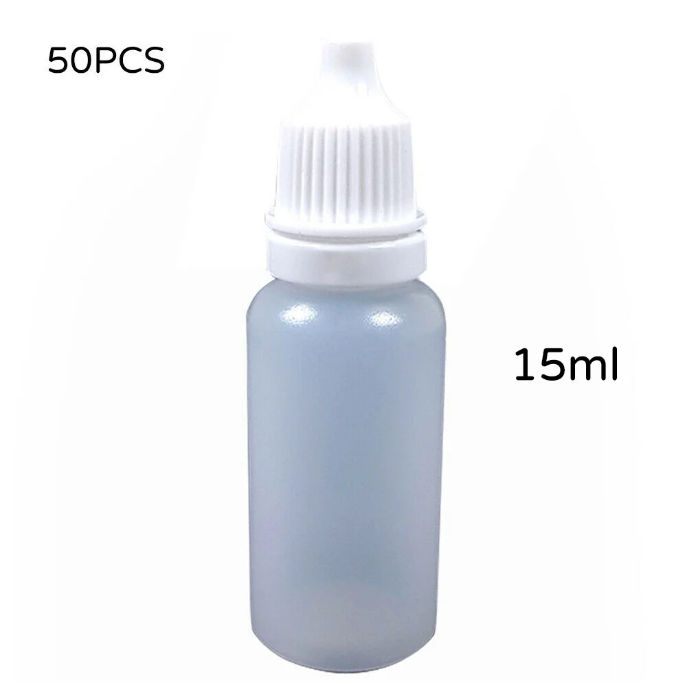 

50Pcs 15ML Small Empty Plastic Squeezable Dropper Bottles Care Liquid Droppers