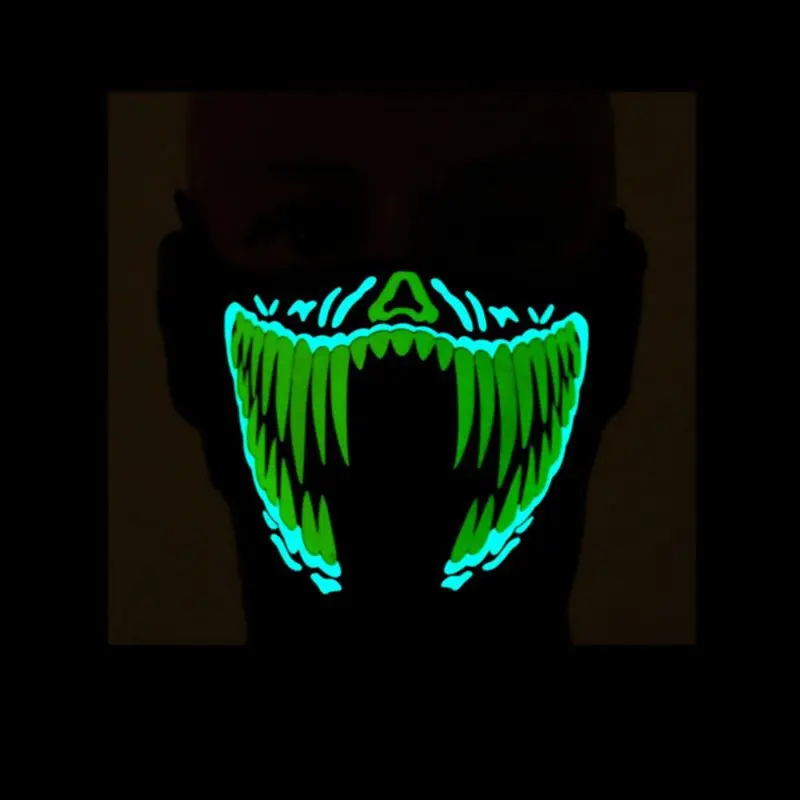 

LED Voice Control Glow Cycling Mask Men Women Halloween Costume Party Mask