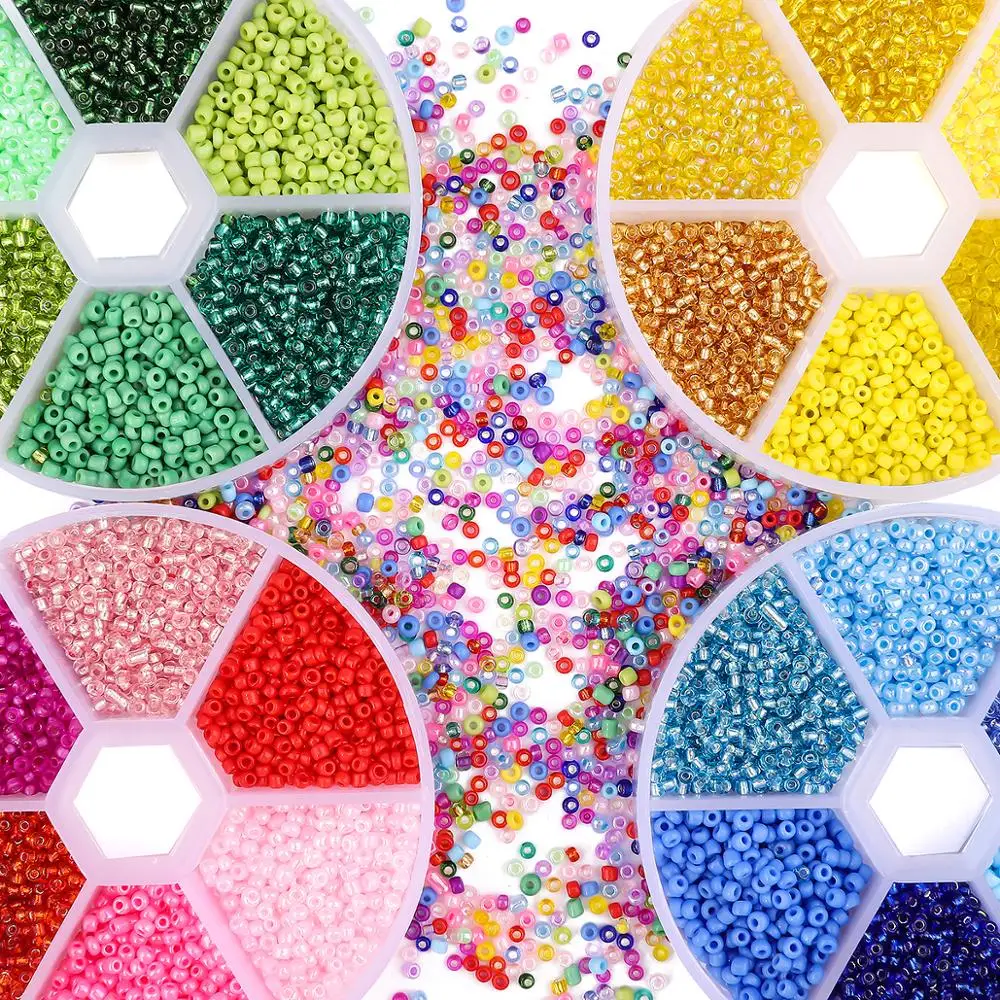 

Wholesale 2mm Czech Glass Seed Beads Belt Box Set Charm Seedbeads Rondelle Spacer Beads For DIY Bracelet Necklace Jewelry Making