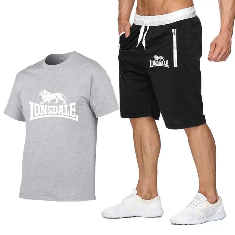 Мужской летний комплект спортивной одежды LONSDALE футболка с коротким рукавом +