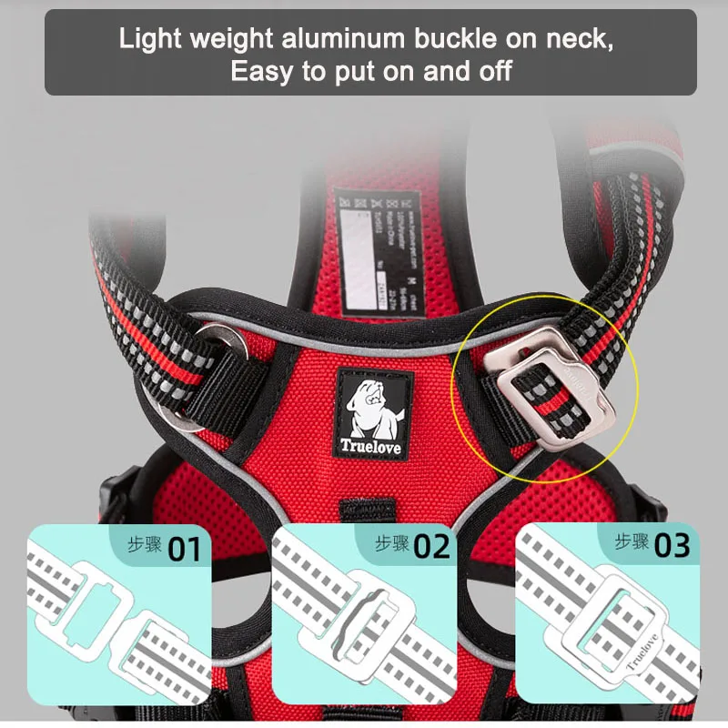 

Front Nylon Dog Harness No Pull Vest Soft Adjustable Safety Harness For Dog Small Large Running Training French Bulldog