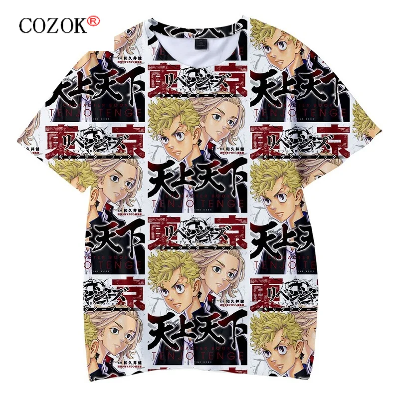 

Tokyo Avengers Anime 3D Printing Tokyo Avengers T-shirt Male Harajuku Hip-hop Summer Oversized Top Goth Cosplay