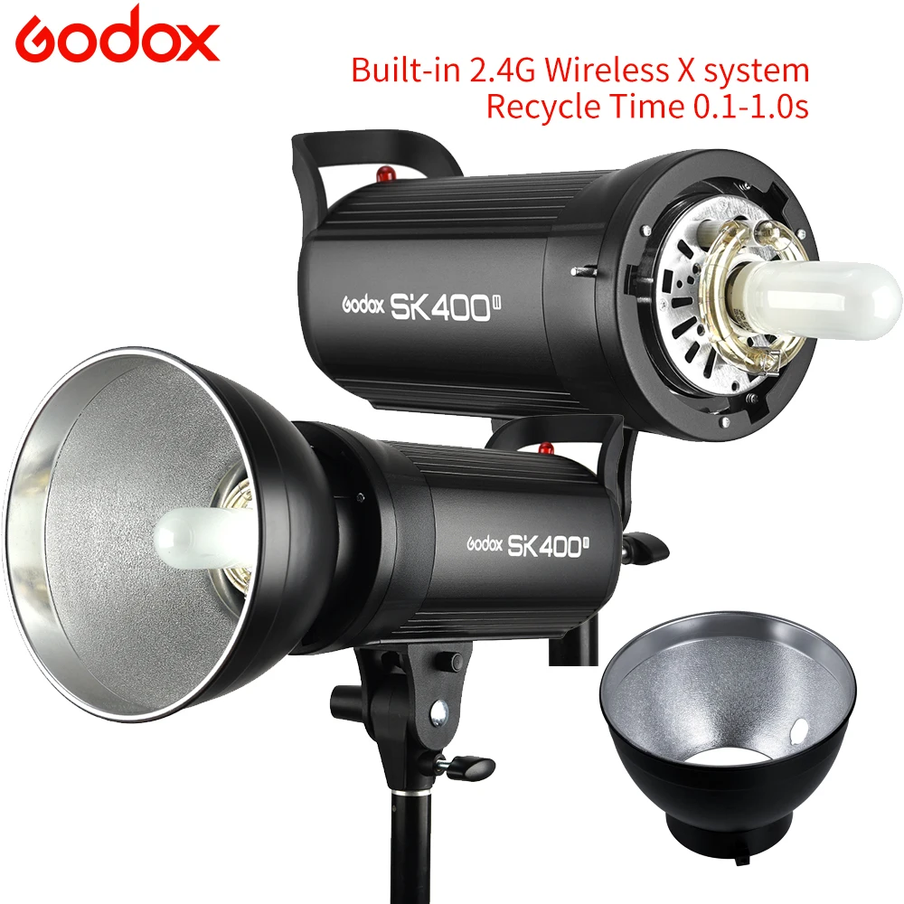 Профессиональная студийная стробоскопическая вспышка Godox SK400II 400Ws GN65 встроенная