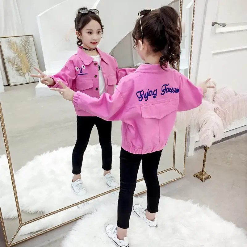 Детская куртка новинка детская одежда на весну и осень хлопковая джинсовая с