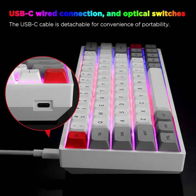 SKYLOONG SK64 Hot Swappable Mechanical Keyboard With RGB Backlit Wireless Bluetooth Gaming Keyboard ABS Keycaps For Win/Mac GK64 images - 6