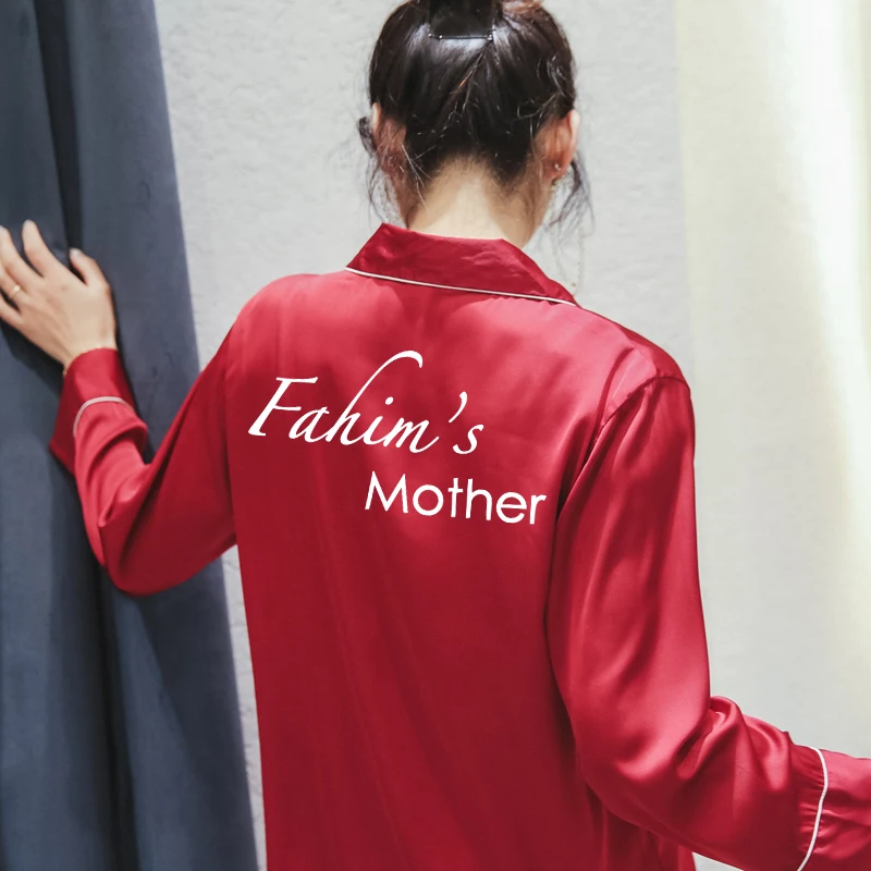 Комплект женский атласный с длинным рукавом пижама для невесты подружки