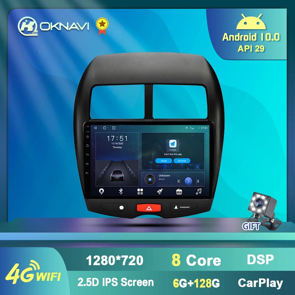 Android 10 для Mitsubishi ASX 2010 2017 Citroen C4 Peugeot 4008 автомобильное радио GPS навигация