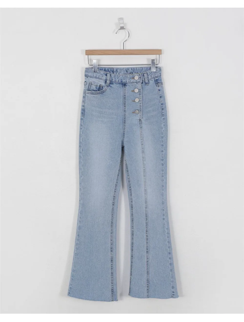 Модные новые женские джинсы с высокой талией Необычные однобортные уличные