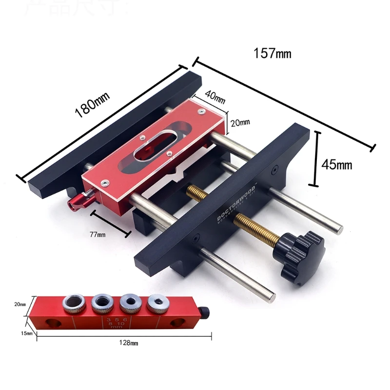 

Carpentry Positioner Punch Locator 2 in 1 Drill Guide Self Center Dowel Wood Sets Good Impact Resistance Aluminum Alloy