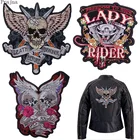 Prajna мотоциклетные байкерские вышитые нашивки с утюгом для одежды полосы панк Рок Хиппи наклейки аппликация нашивка для глажки значки