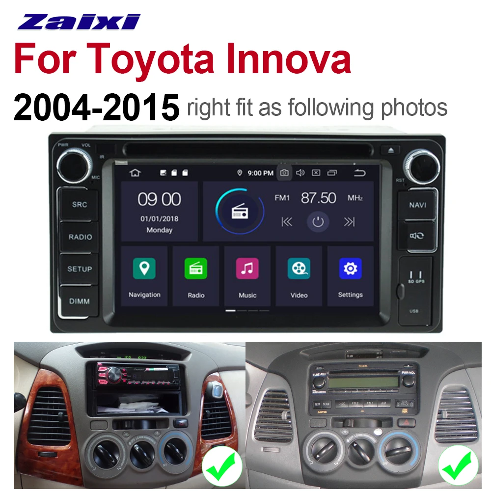 Автомобильный мультимедийный DVD-плеер 2din Android 9 автомобильное радио для Toyota Innova