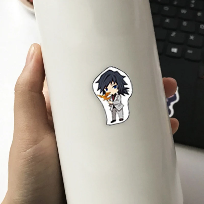 

6 Pcs Anime Stickers Demon Slayer Sticker For Luggage Skateboard Phone Laptop Bicycle Wall GuitarStickers DIY Scrapbooking