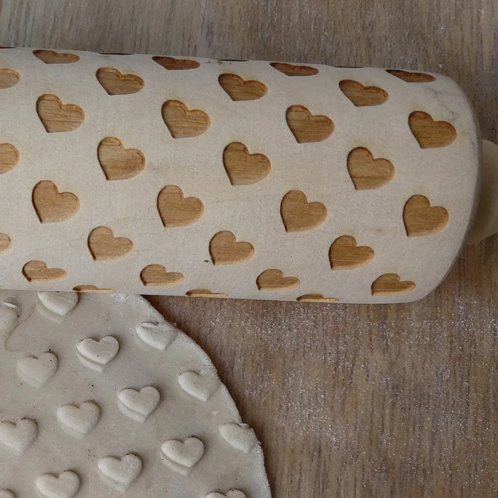 35x4 5 см деревянная ручная Скалка Love Heart Rolling Pin резьба рельефная палочки для