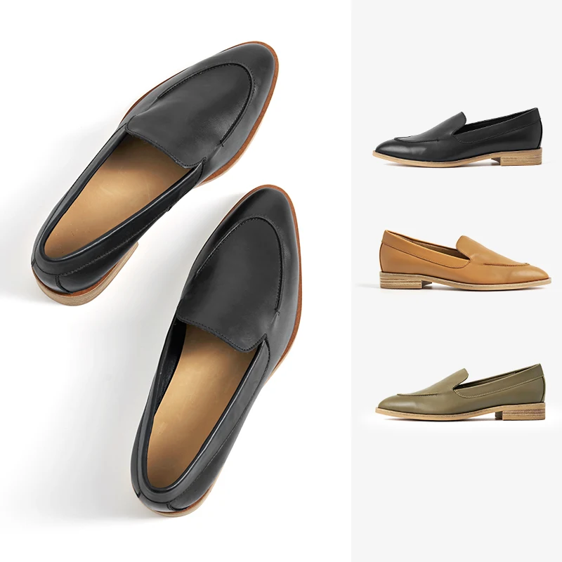 2020 Бесплатная доставка Женские лоферы ручной работы из натуральной кожи Дышащие