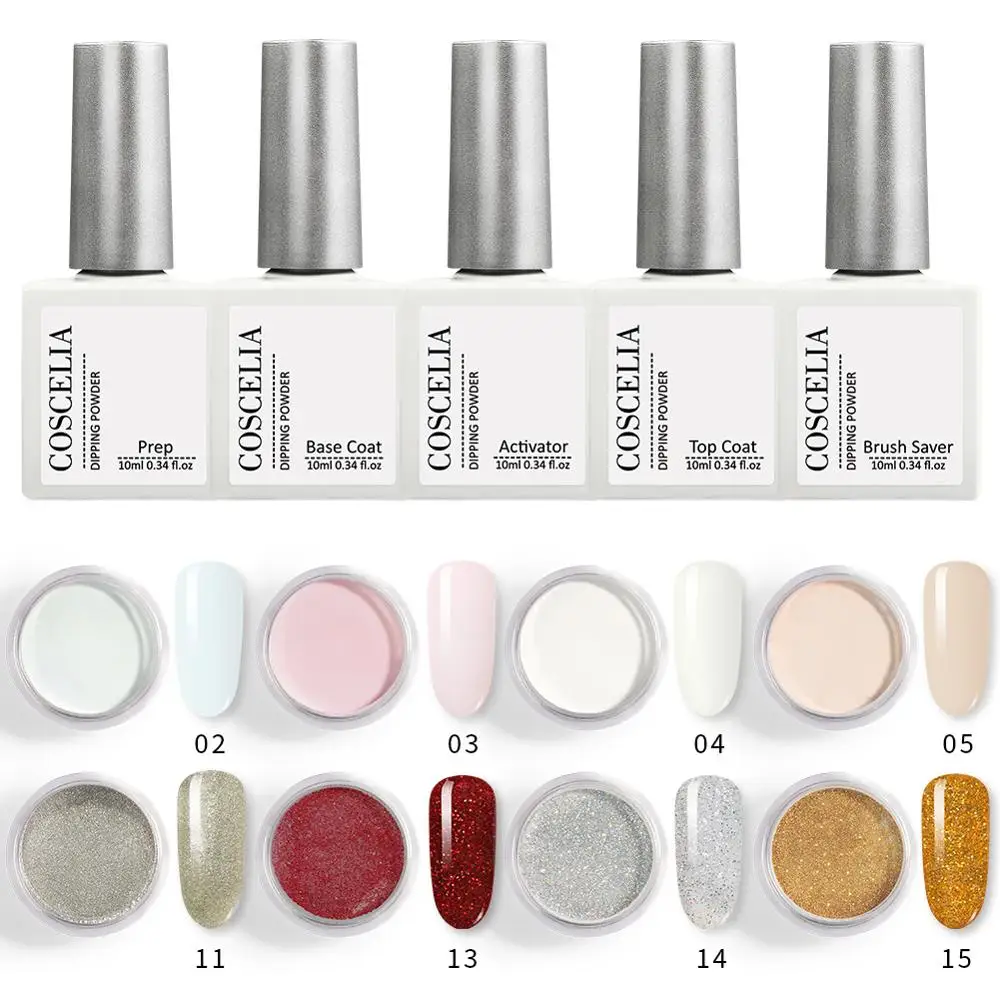 Набор акриловых пудр COSCELIA набор для маникюра 15 цветов на выбор|Комплекты и