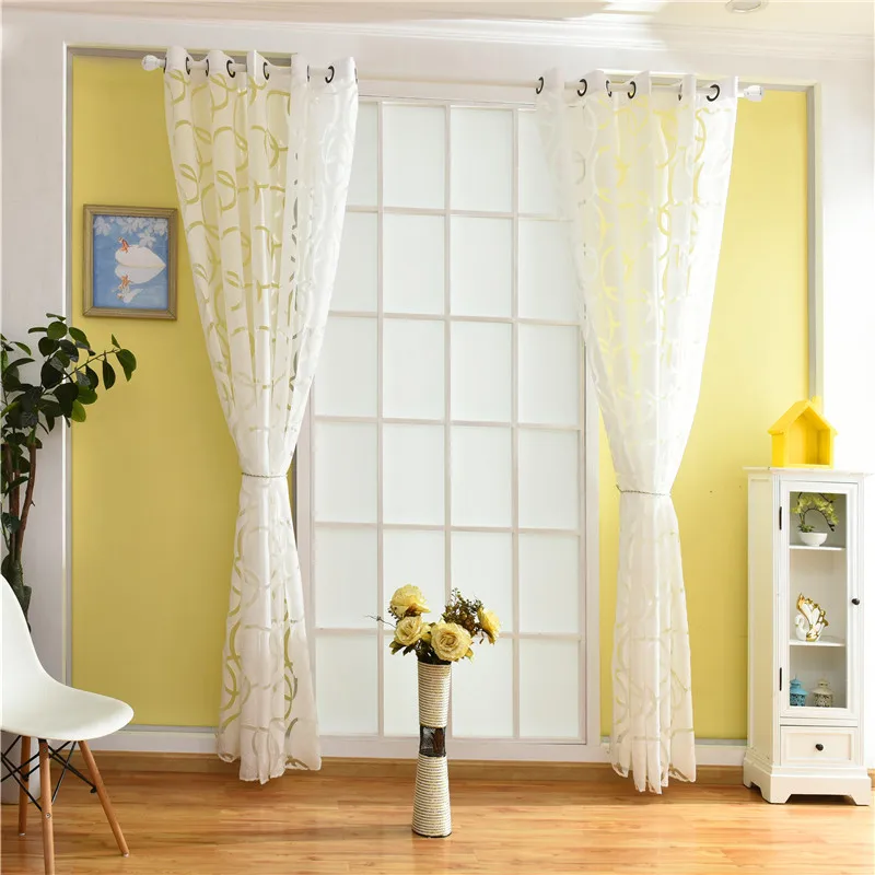 Длинные красивые занавески для гостиной Модные прозрачные Занавески Из вуали