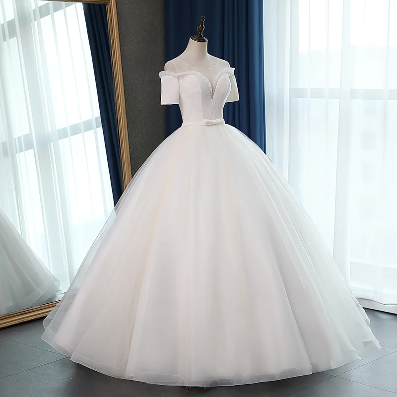 Fansmile короткий рукав качество Vestido De Noiva кружевное свадебное платье размера плюс Индивидуальные свадебные платья свадебное платье FSM-067F