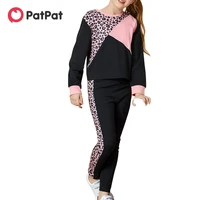 patpat fashinable kid girl leopard color block set