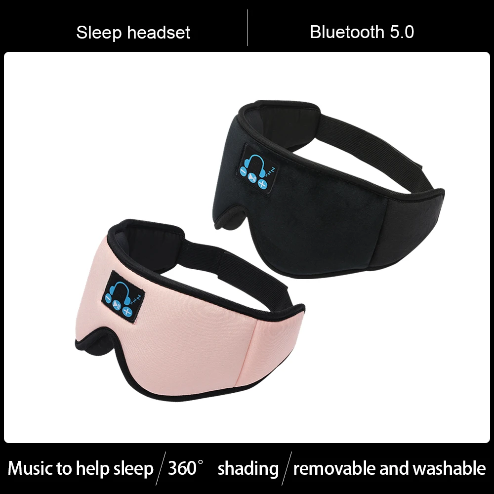

2021 New 3D Wireless Bluetooth Sleep Headset Sleeping Eye Mask Stereo Music Earphones Sports Headband Headphones for Smartphone
