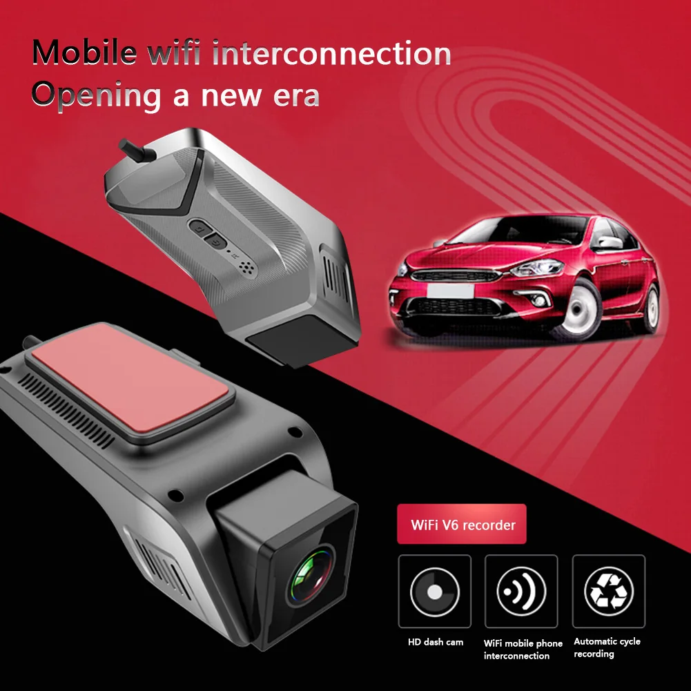 

WiFi Dash Cam for Car 1080P HD Video Dashboard Camera DVR with Parking Monitor For Car Front Windshield Adhesive Paste