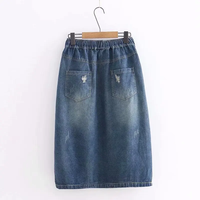 Джинсовая юбка с героями мультфильмов 2019 осенне-зимние женские Лоскутные юбки