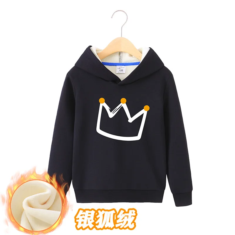 

Зимние детские вельветовые толстовки с капюшоном, толстая хлопковая модная одежда для маленьких мальчиков и девочек, детские толстовки с м...