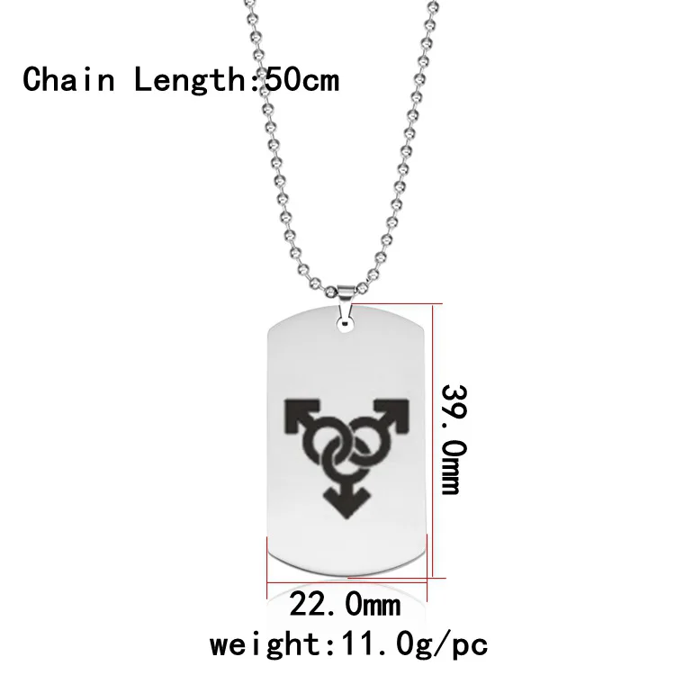 Логотип Gay Pride Радужный кулон с биркой для собак мужчин и женщин военная цепочка