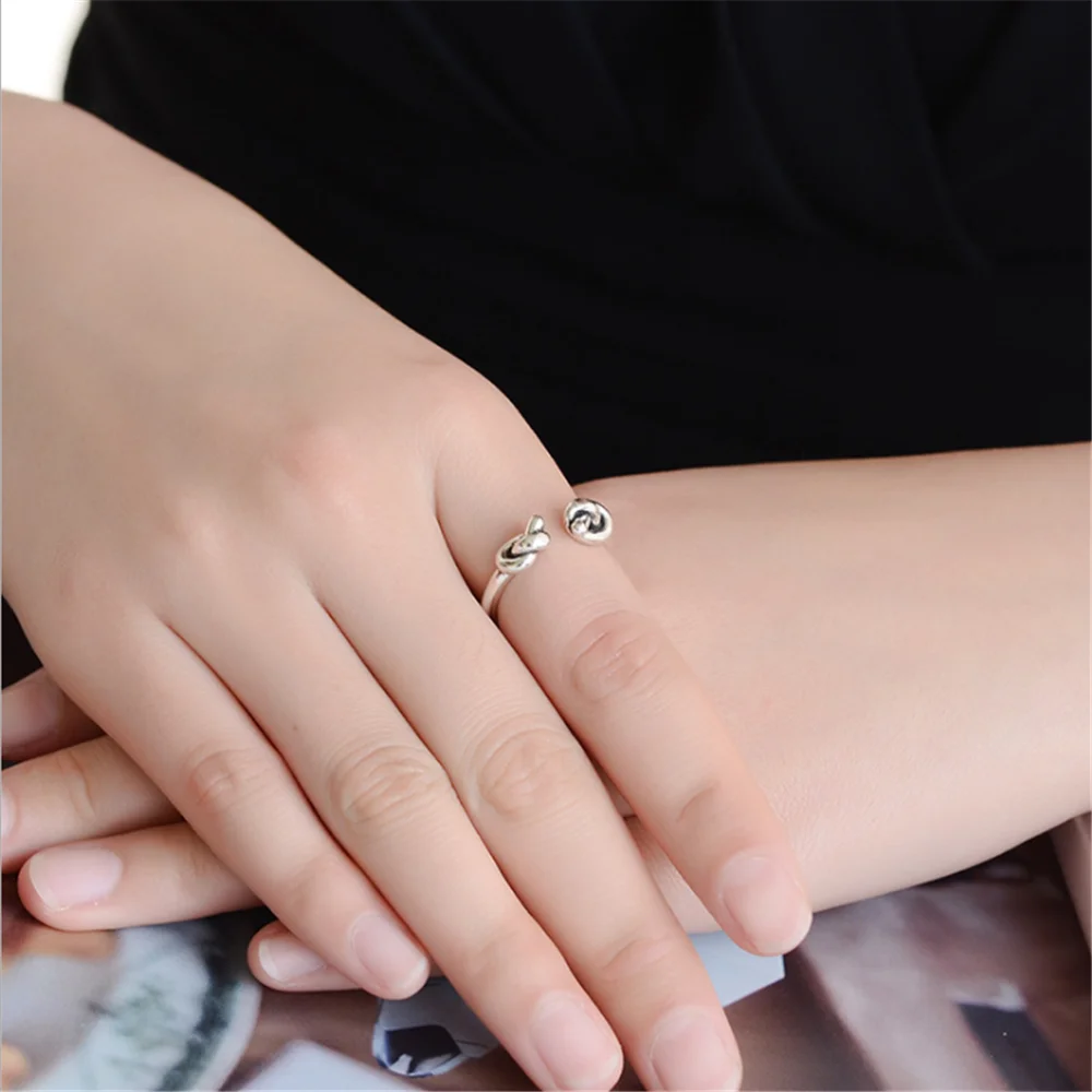 

Korean Version of Simple and Creative Double-line Knotted Ring Irregular Distressed Opening Women's Ring Retro Jewelry Wholesale
