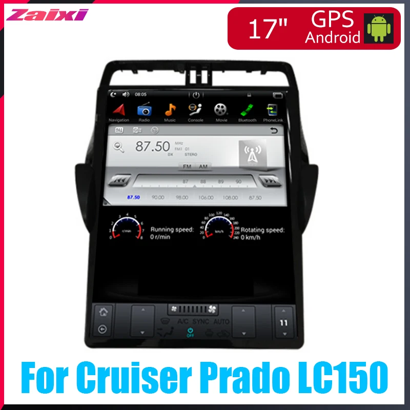 

ZaiXi 17 "вертикальный экран android автомобильный gps плеер в тире для Toyota Land Cruiser Prado LC150 2018 ~ 2019 автомобильная навигация стерео