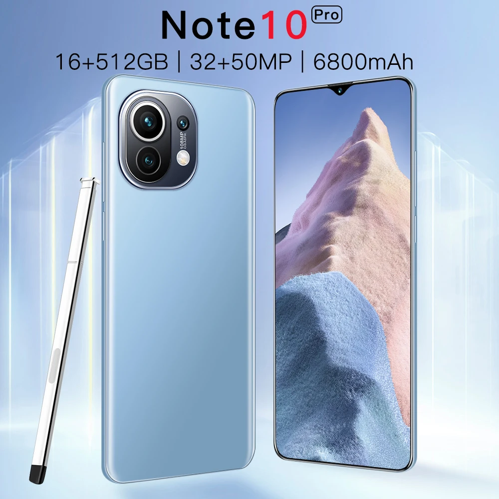 Глобальная версия 6 7 дюймов Note 10 смартфон поддерживает Google GPS WiFi Android 11 6800 мА