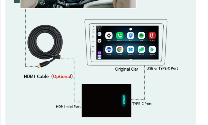 Carplay AI BOX Android 10.0 Wireless Carplay Android Auto Adapter Box Car Multimedia Player Octa Core 4+64 MINI HDMI 4G network images - 6