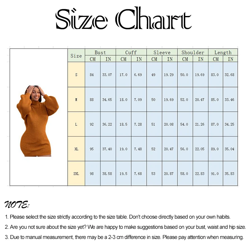 

Dresses For Women's Winter Casual Solid Color Turtleneck Sweater Fashion Dress Slim Long Sleeved Streetwear Female New Clothes