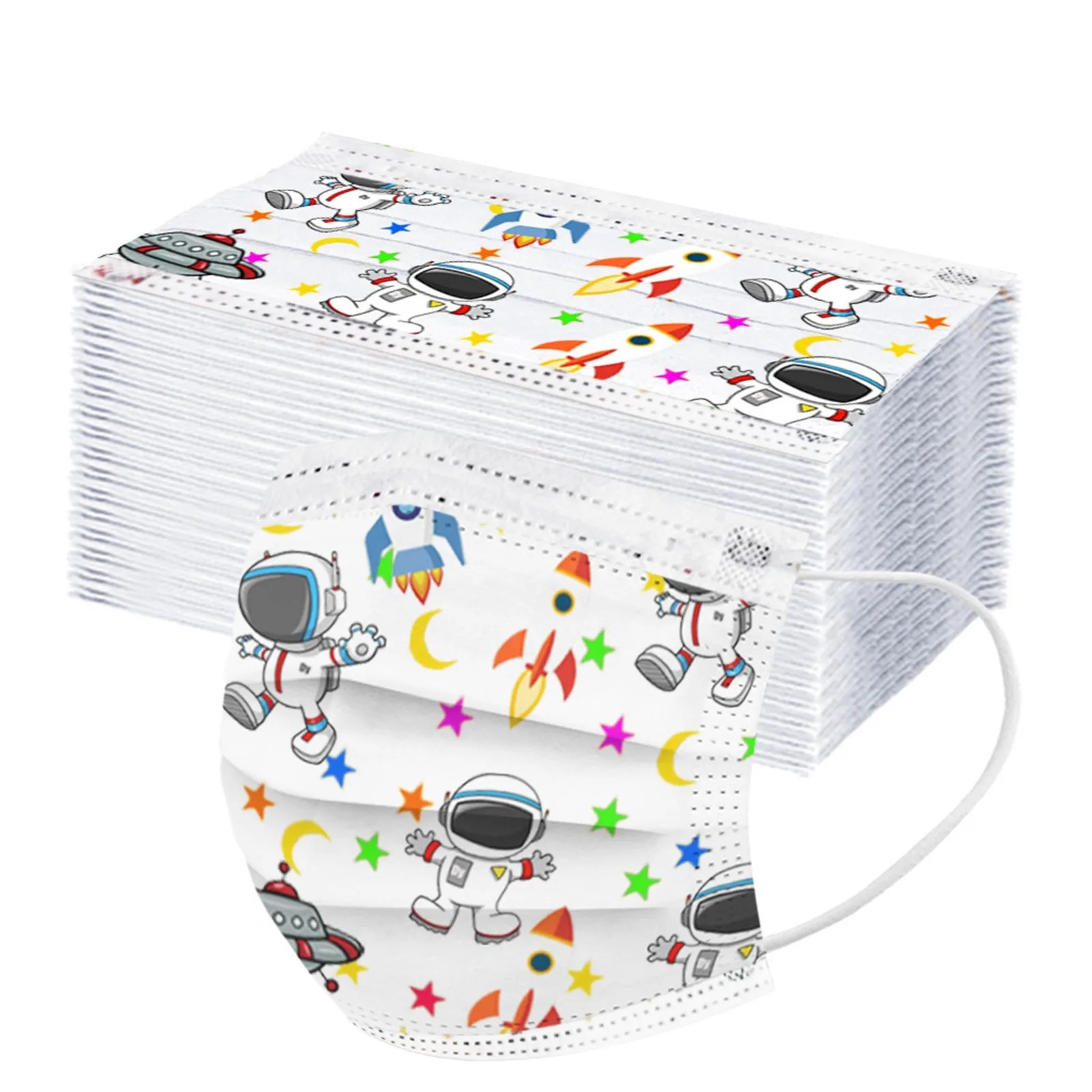 В переменного тока 50 100 шт. мультфильм астронавт печатных маска одноразовая для